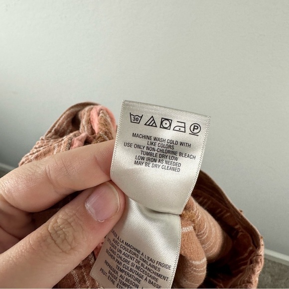 Anthropologie Terracotta Orange Striped Seashore Beach Linen Cotton Pants XS - Picture 7 of 8